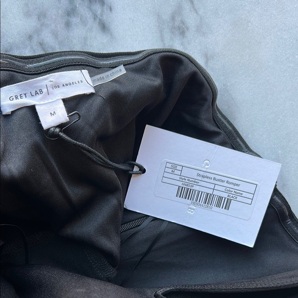 Grey Lab Strapless Bustier Black Romper | Medium - Picture 4 of 6